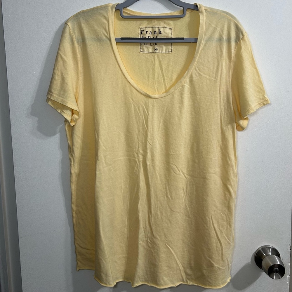 Frank & Eileen Tee Lab Buttercup Yellow Scoop Neck T-shirt - Picture 2 of 5